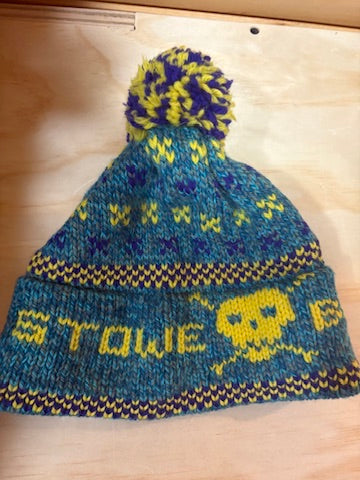 Stowe Busters Hand-Knit Hat with Pom - Cozy Winter Beanie